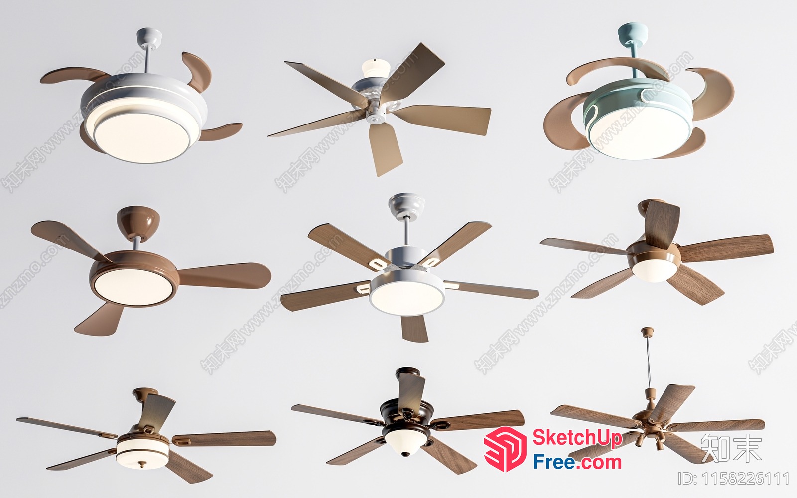 Ceiling Fan Collection 3D SketchUp File