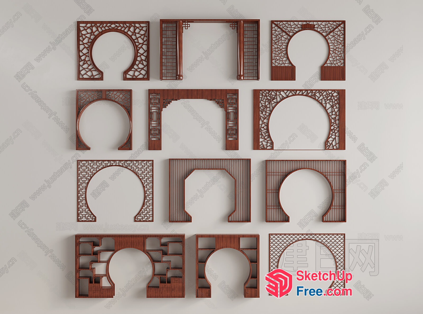 Decorative Wooden Archways And Doorways 3D SketchUp File