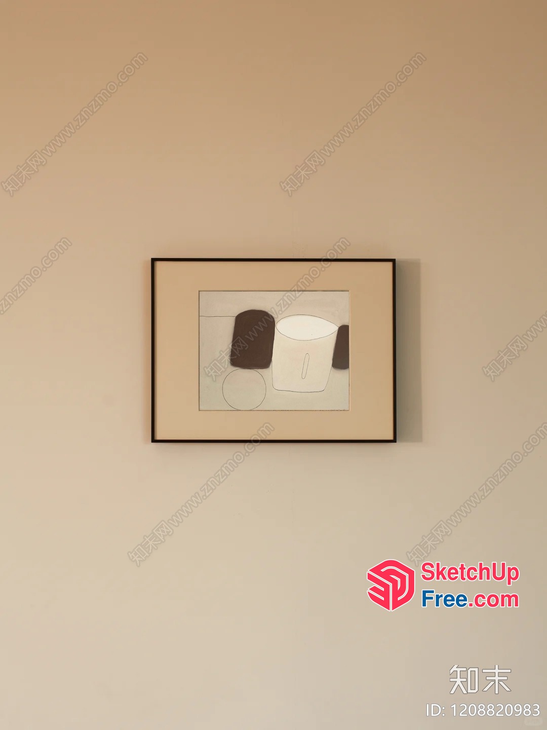 Abstract Geometric Artwork In Creamy Color Palette 3D SketchUp File