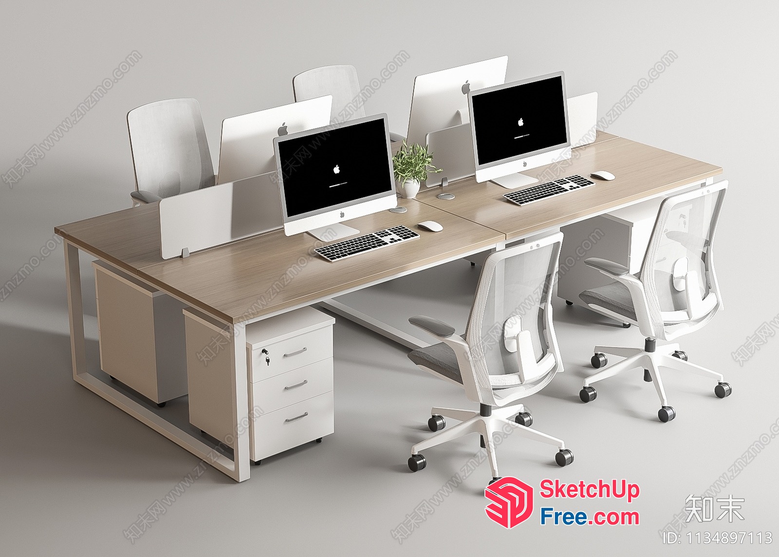Modern Minimalist Office Space 3D SketchUp File