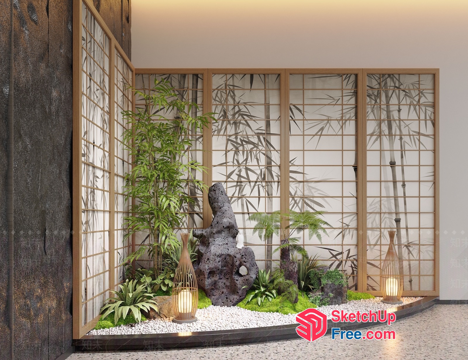 Elegant Japanese-Inspired Garden With Natural Elements 3D SketchUp File