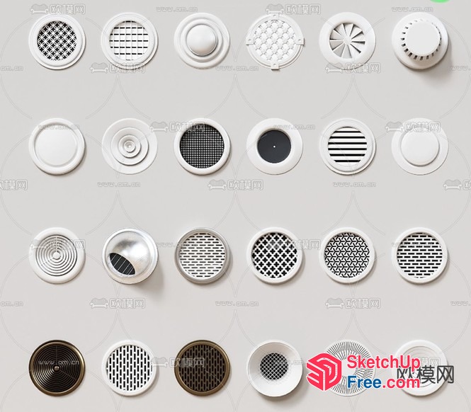 Round Ventilation Grates 3D SketchUp File