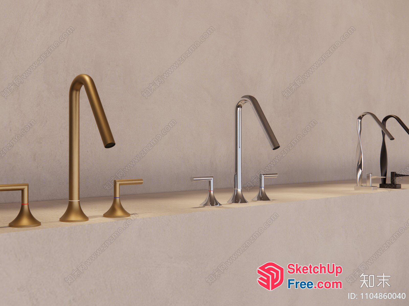 Luxurious Modern Kitchen And Bathroom Faucet Collection 3D SketchUp File