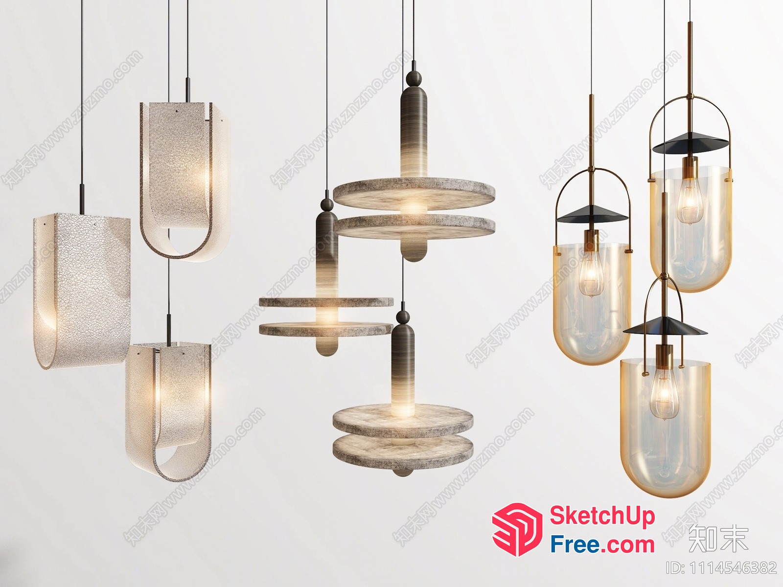 Modern Glass Pendant Lights For Contemporary Decor 3D SketchUp File