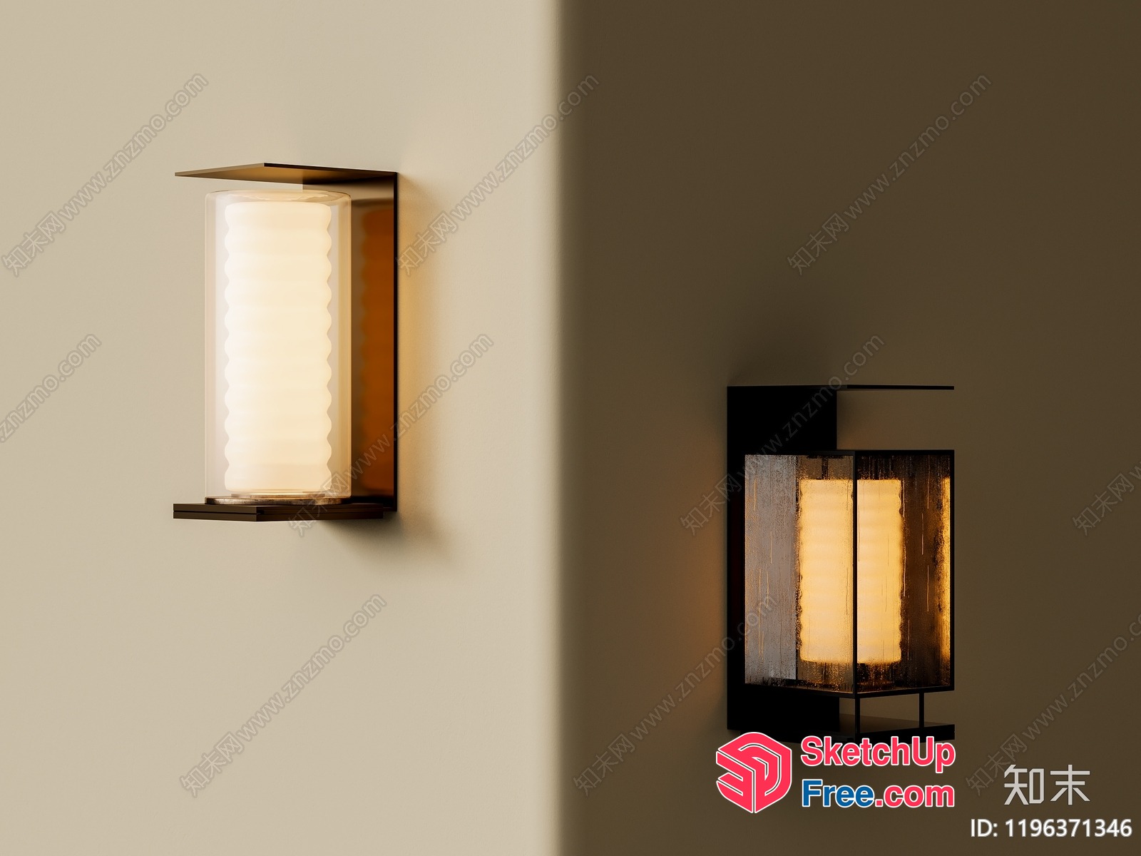 Modern Japanese Style Wall Light 3D SketchUp File