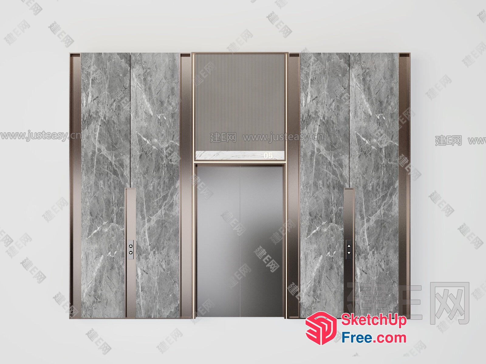 Elevator And Stairs Interior Design 3D SketchUp File