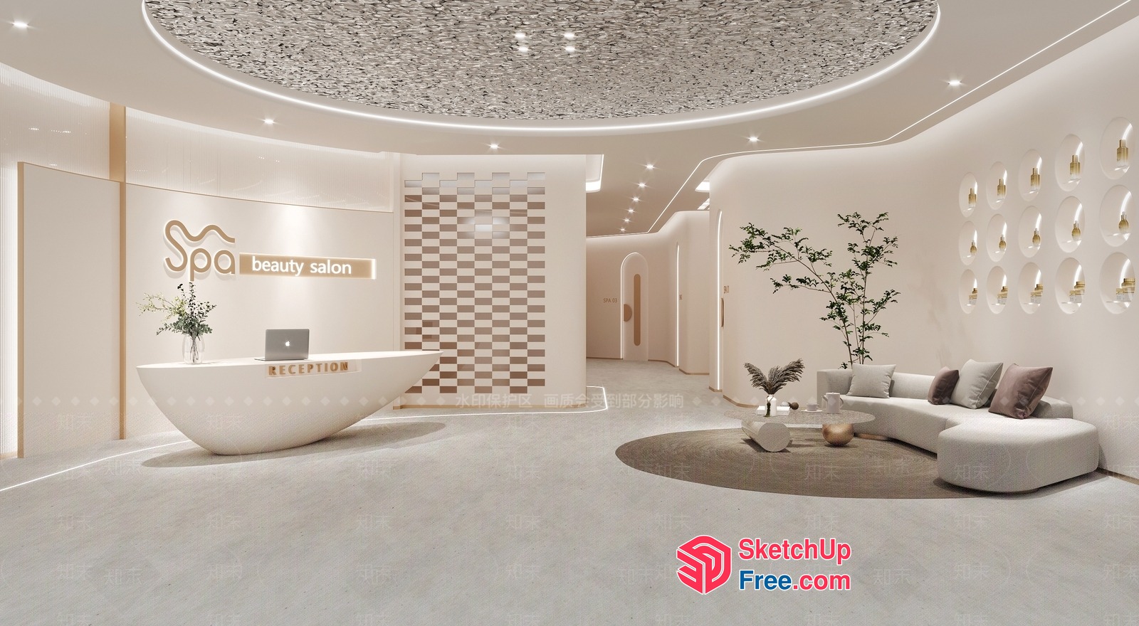 Modern Spa And Beauty Salon Interior 3D SketchUp File