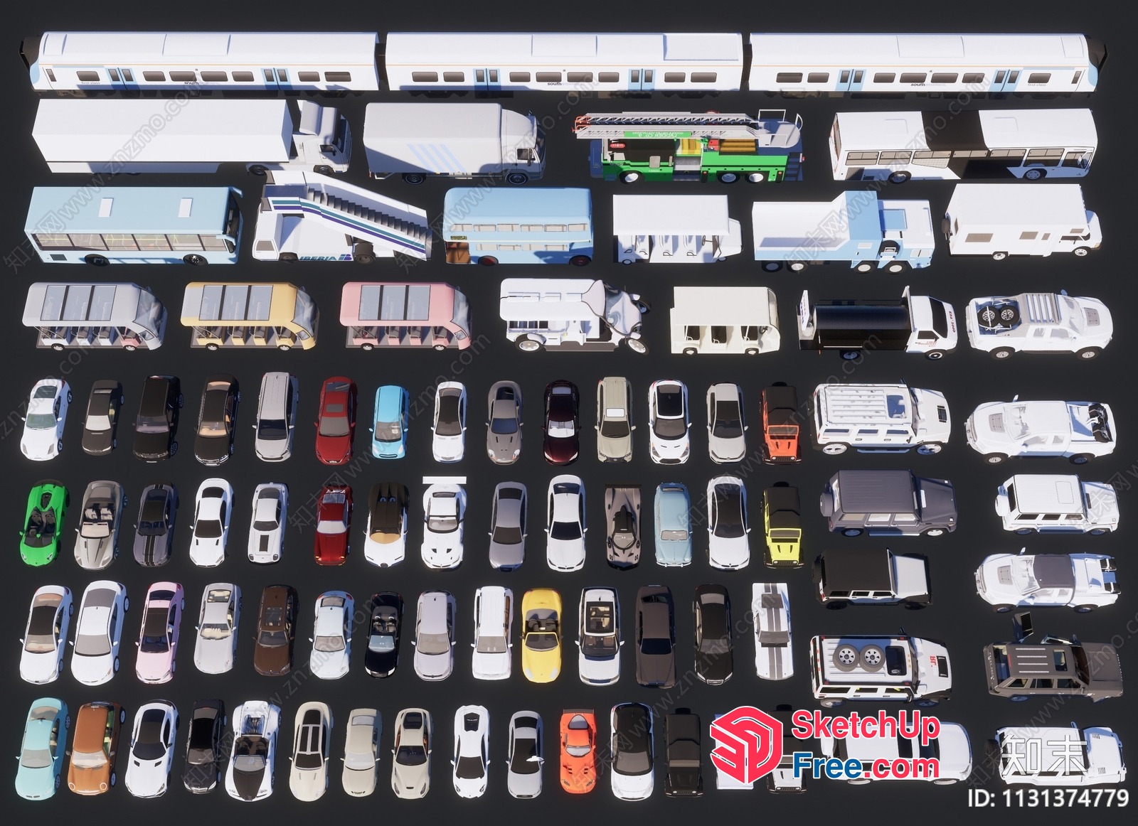 3D Model Of Various Vehicles And Buildings 3D SketchUp File