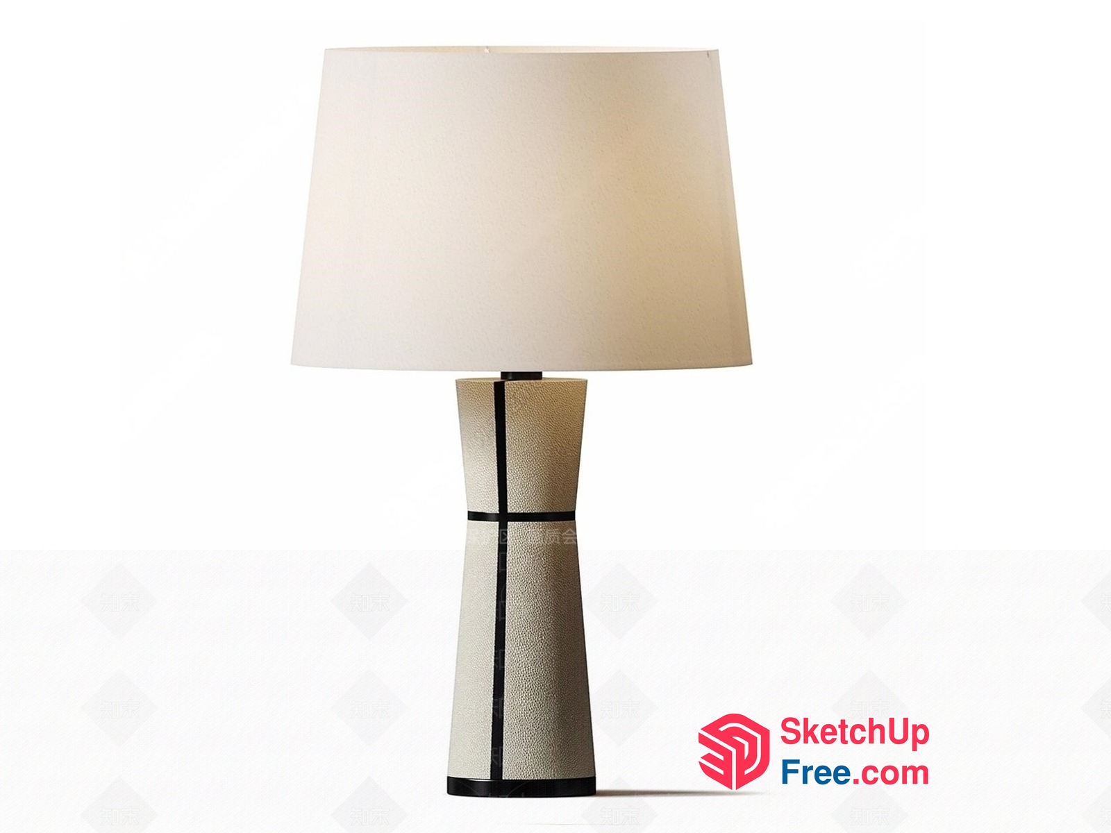 Elegant Cream And Black Table Lamp 3D SketchUp File