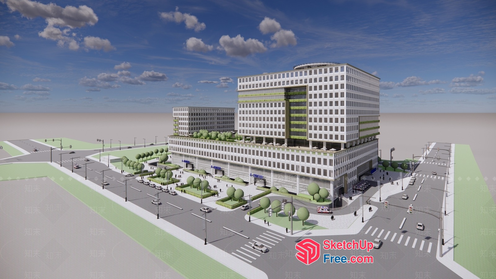 Modern Commercial Street Cladding 3D SketchUp File