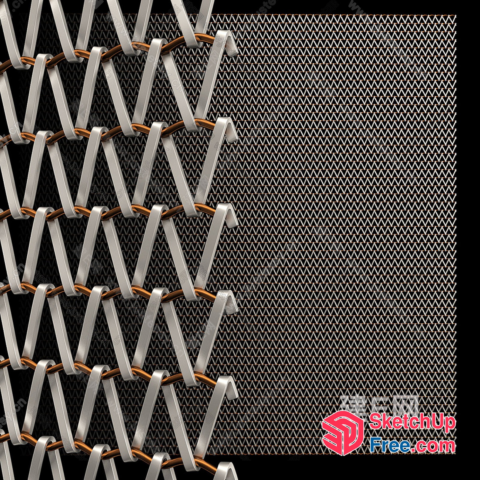 Metal Decorative Screen With Copper Accents 3D SketchUp File