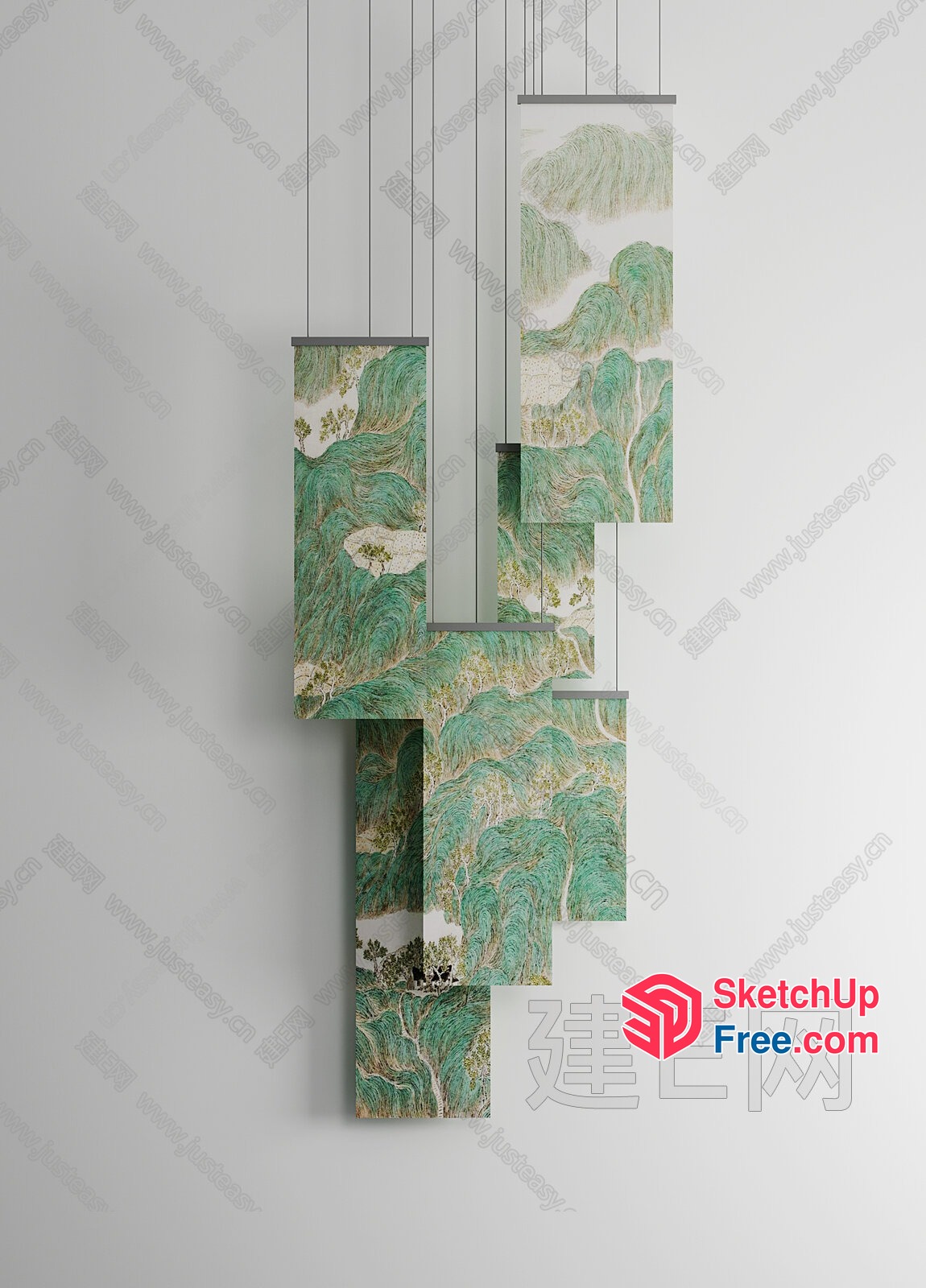 Elegant Hanging Art Pieces 3D SketchUp File