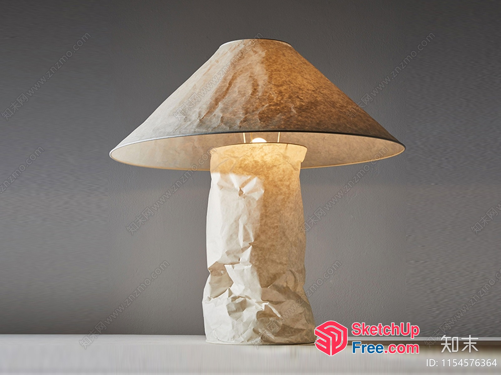 Table Lamp With Unique Mushroom Design 3D SketchUp File