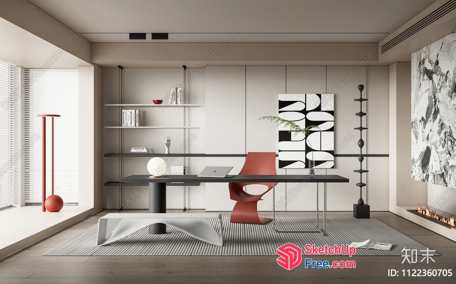 Modern Office Space With Sleek Furniture And Neutral Color Scheme 3D SketchUp File