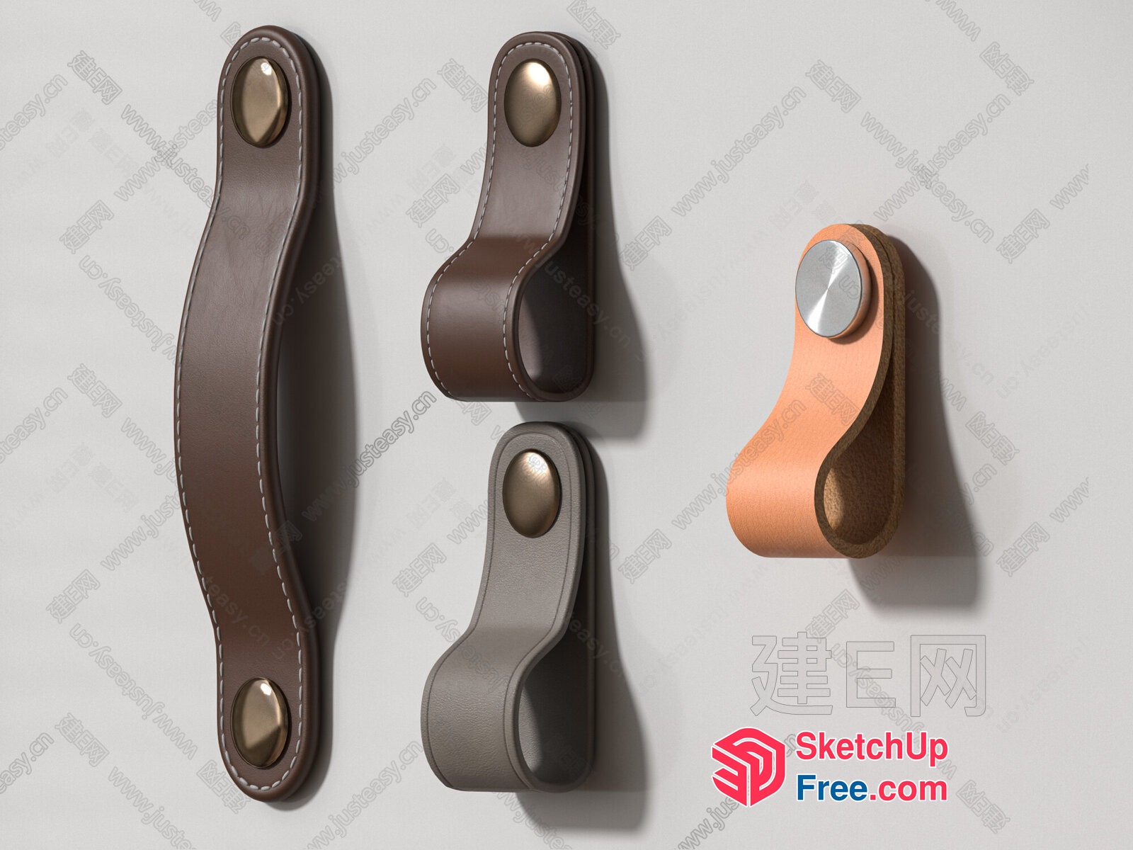 Leather And Metal Decorative Hardware 3D SketchUp File