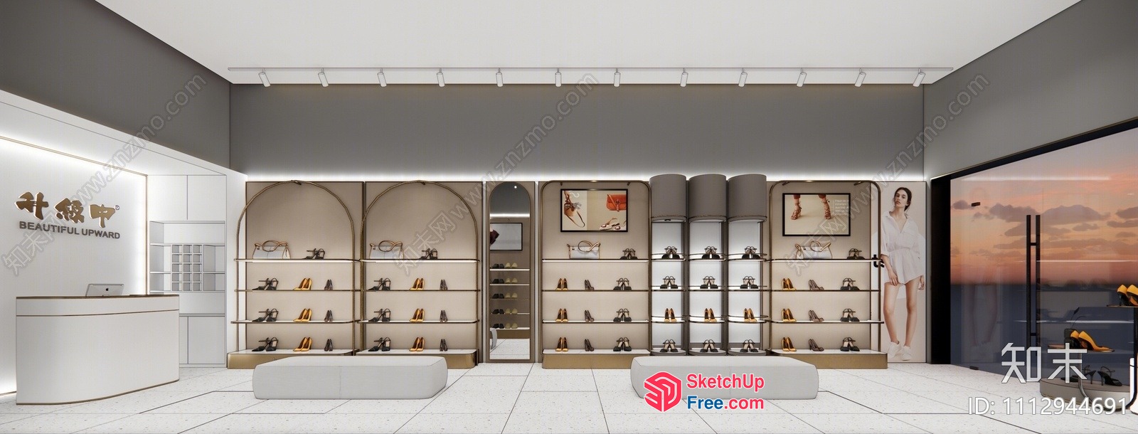 Beautiful Forward Shoes Store Interior 3D SketchUp File