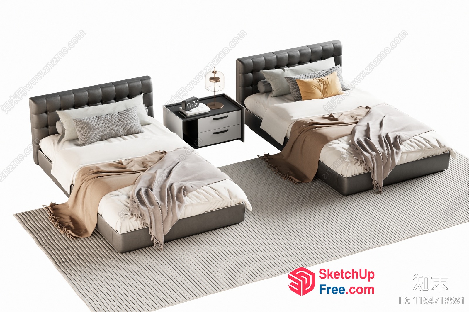 Modern Minimalist Bedroom Furniture Collection 3D SketchUp File