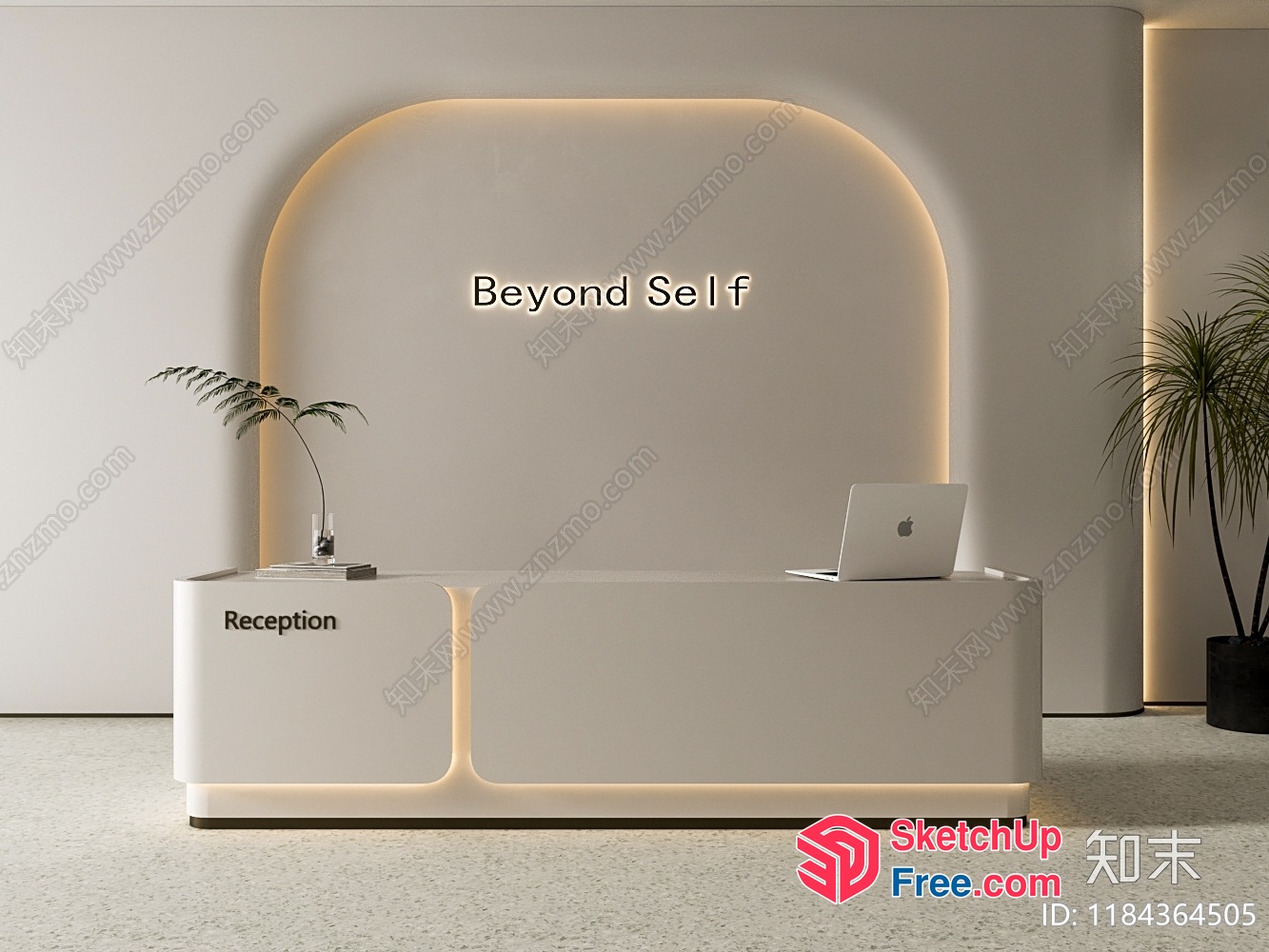 Reception Area With Minimalist Decor 3D SketchUp File