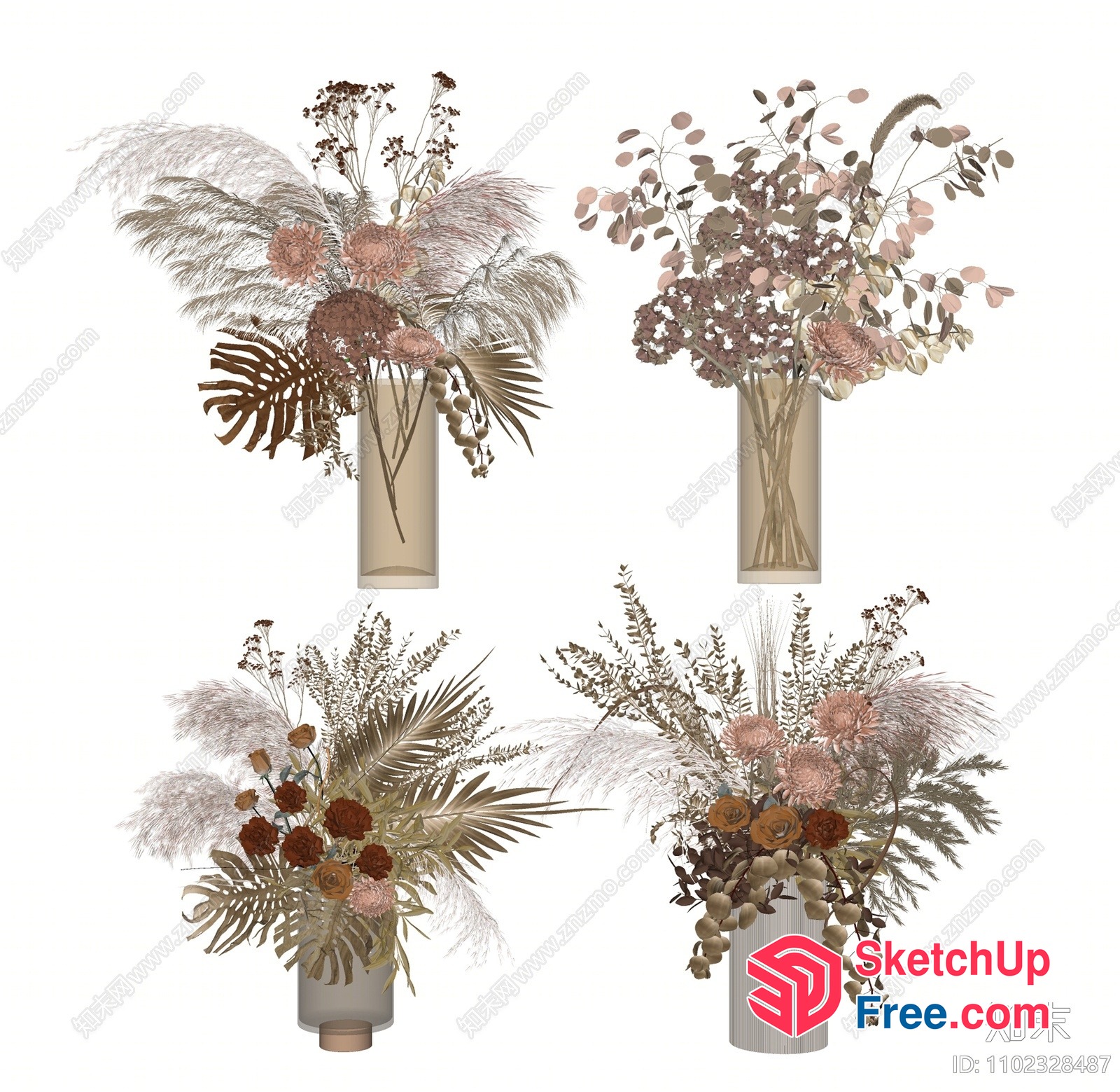 Elegant Modern Floral Arrangement 3D SketchUp File