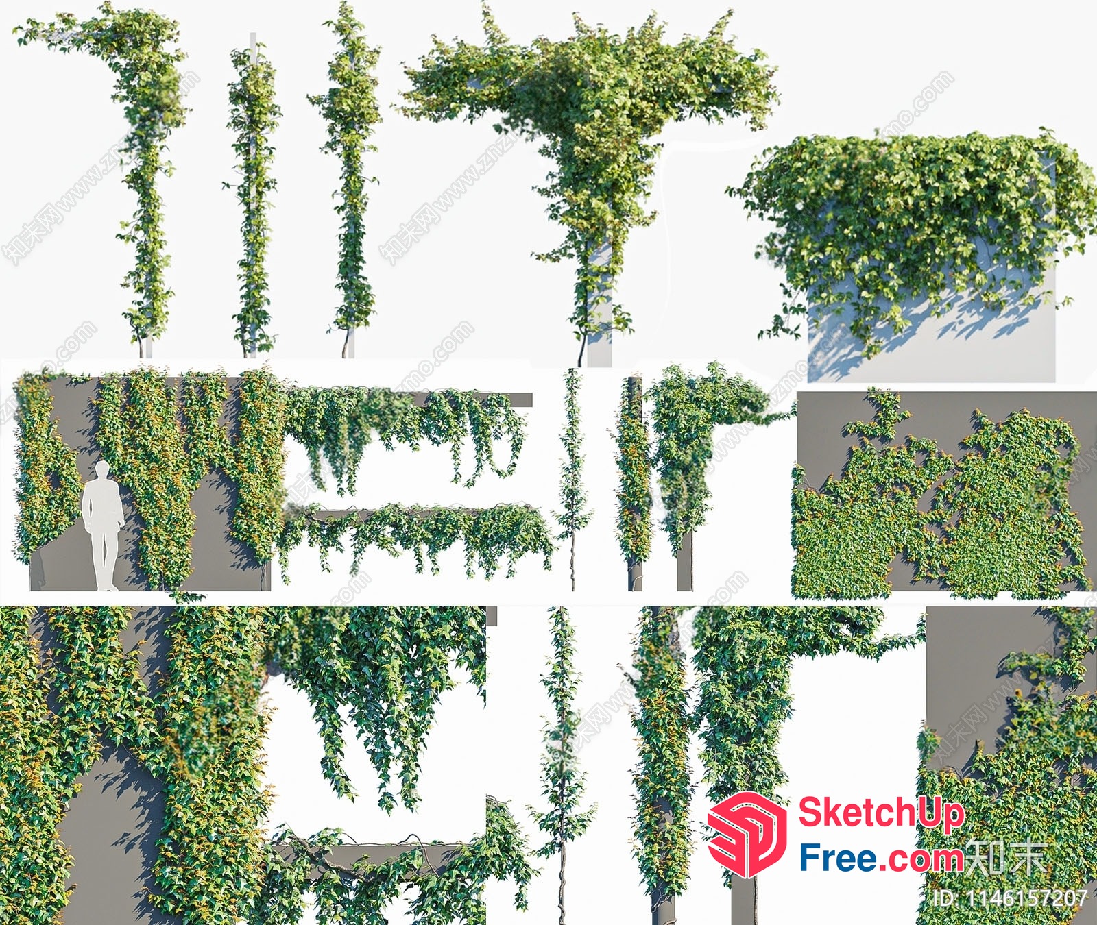 Greenery-Covered Wall Decor 3D SketchUp File