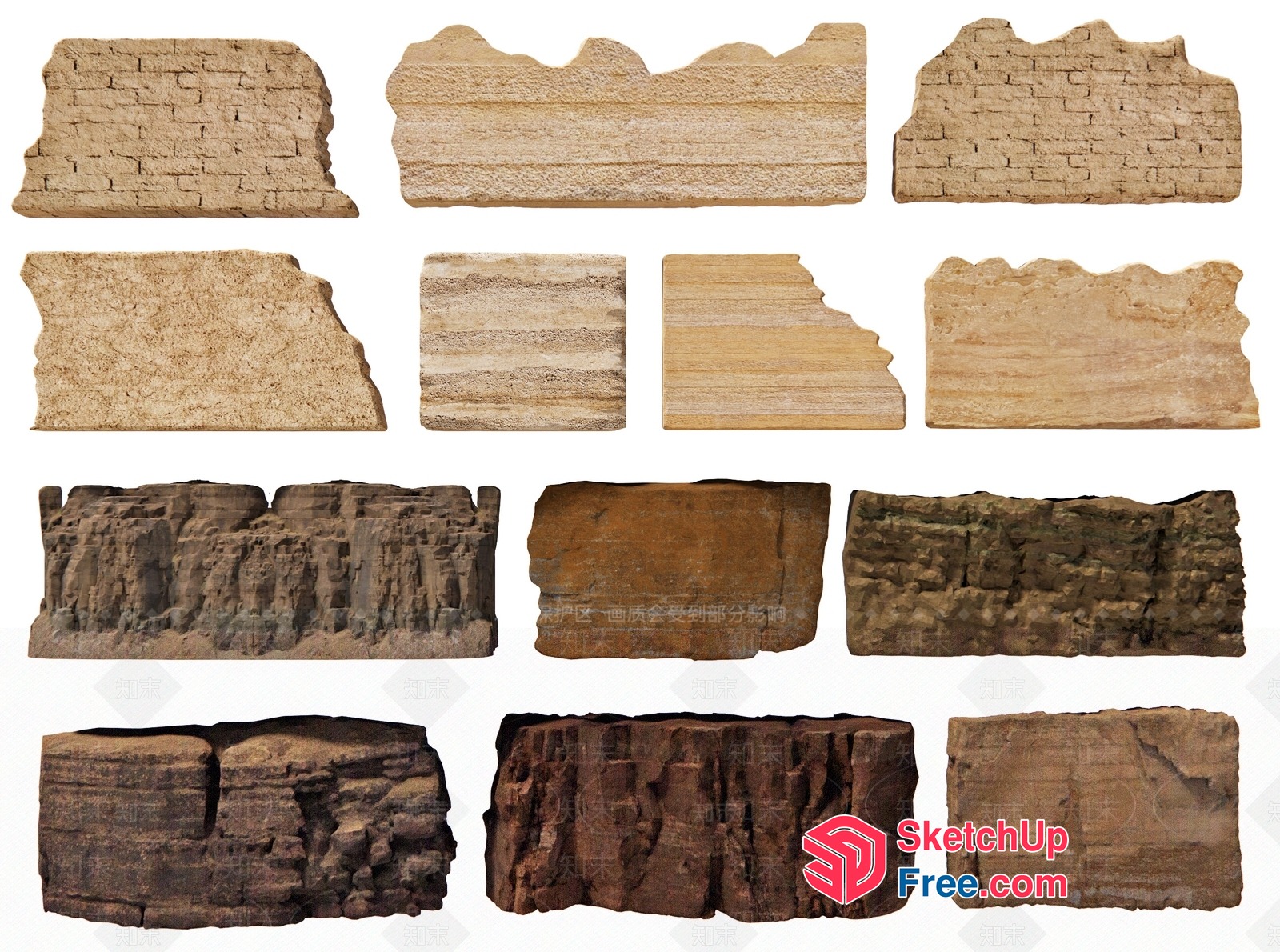 Natural Stone Wall Patterns 3D SketchUp File