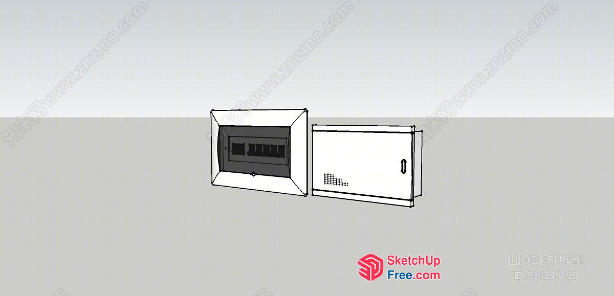 Exterior Wall-Mounted Control Panel And Cabinet 3D SketchUp File