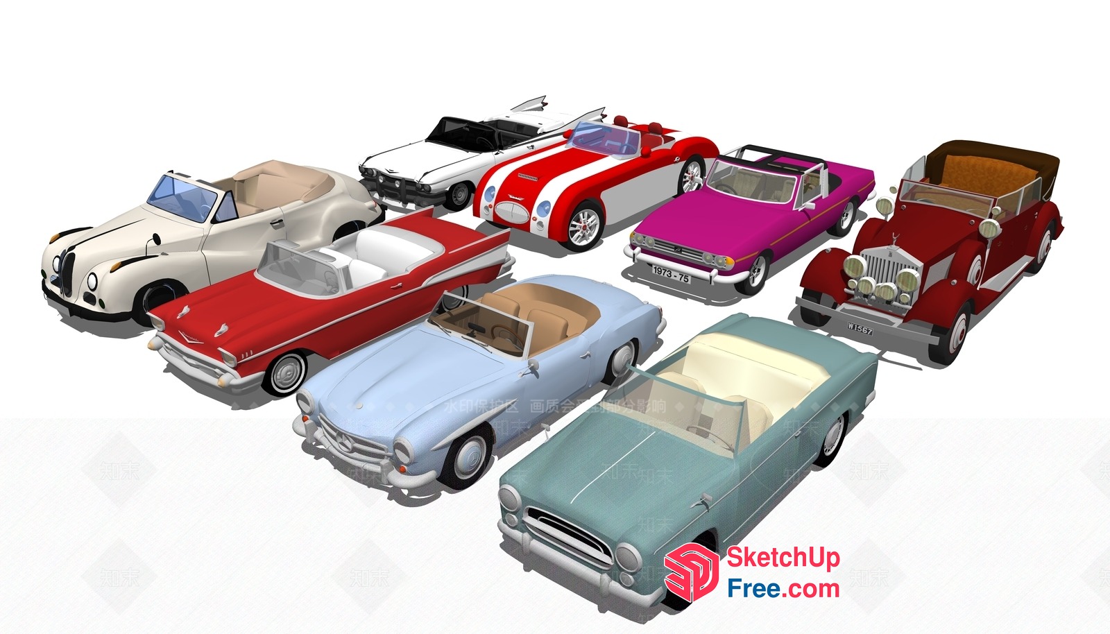 Classic Vintage Car Collection 3D SketchUp File