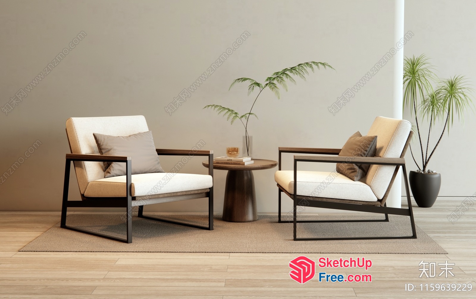 Modern Minimalist Living Room Interior 3D SketchUp File