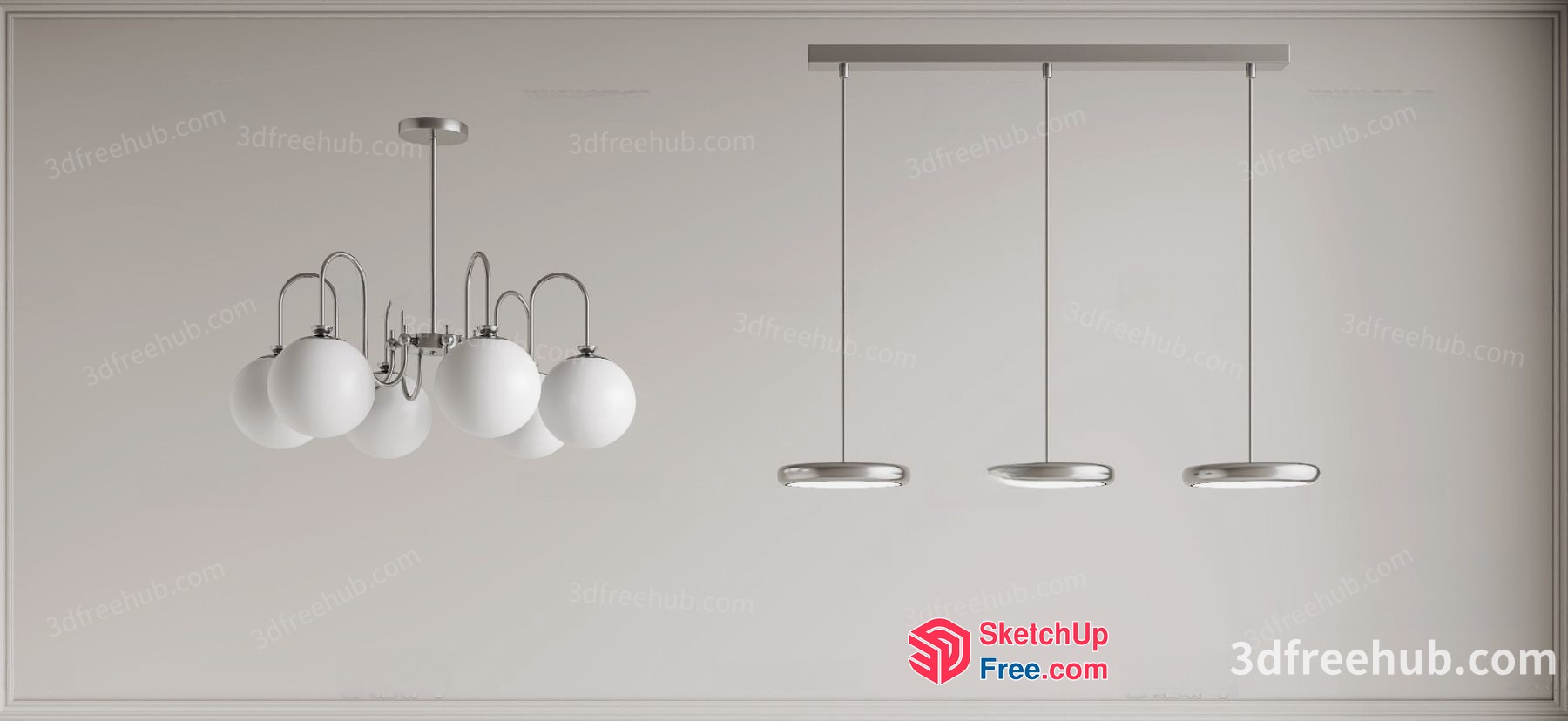 Modern White Lighting Fixtures For Contemporary Spaces 3D SketchUp File