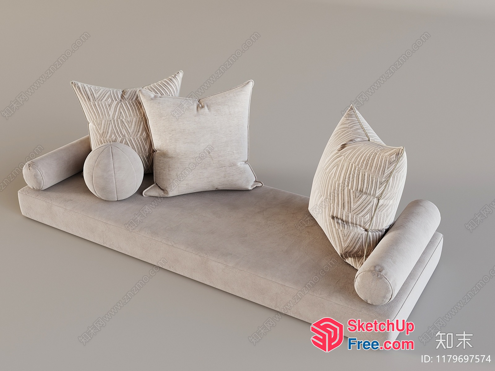 Minimalist Style Sofa And Pillows 3D SketchUp File