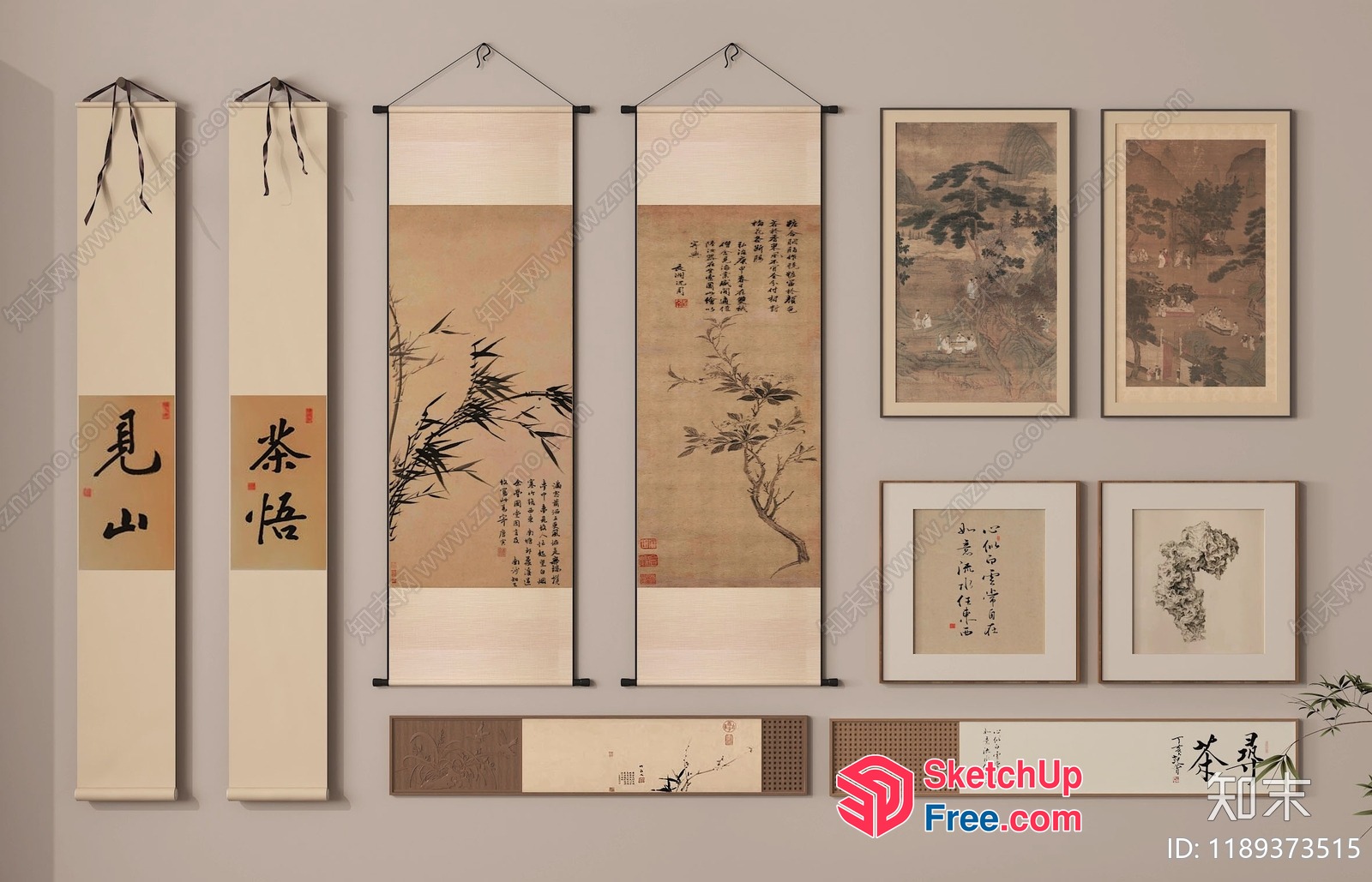 Asian-Inspired Artwork Collection 3D SketchUp File