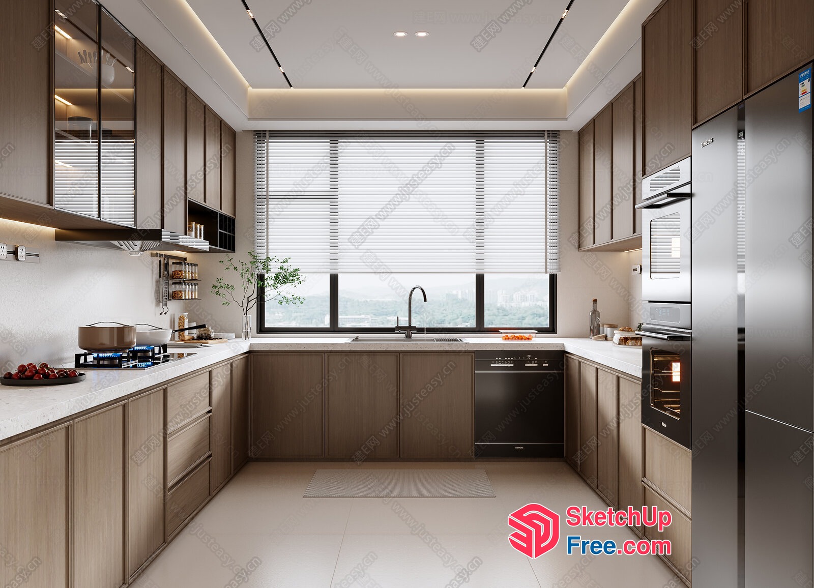 Modern Kitchen With Sleek Appliances And Natural Light 3D SketchUp File