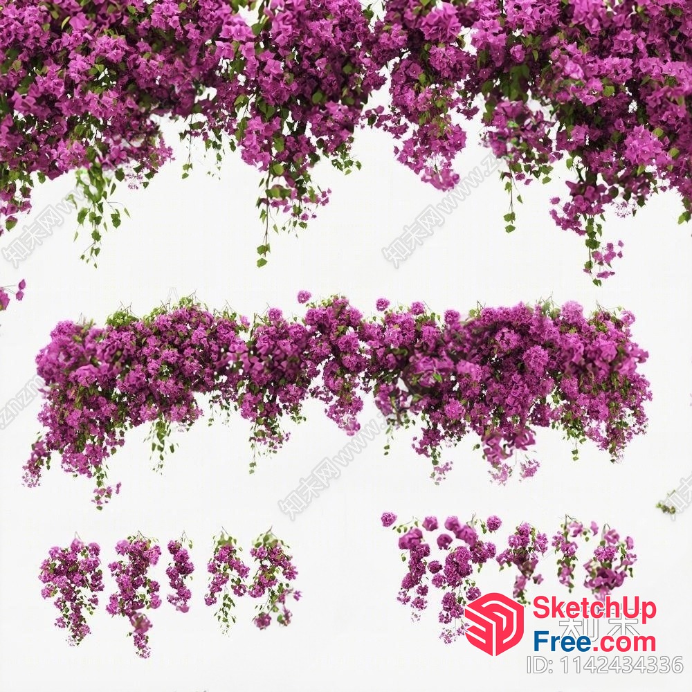 Purple Flower Garland 3D SketchUp File