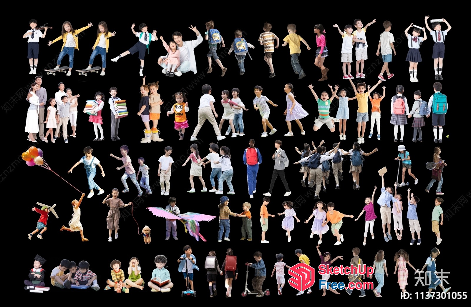 Children In Various Activities 3D SketchUp File