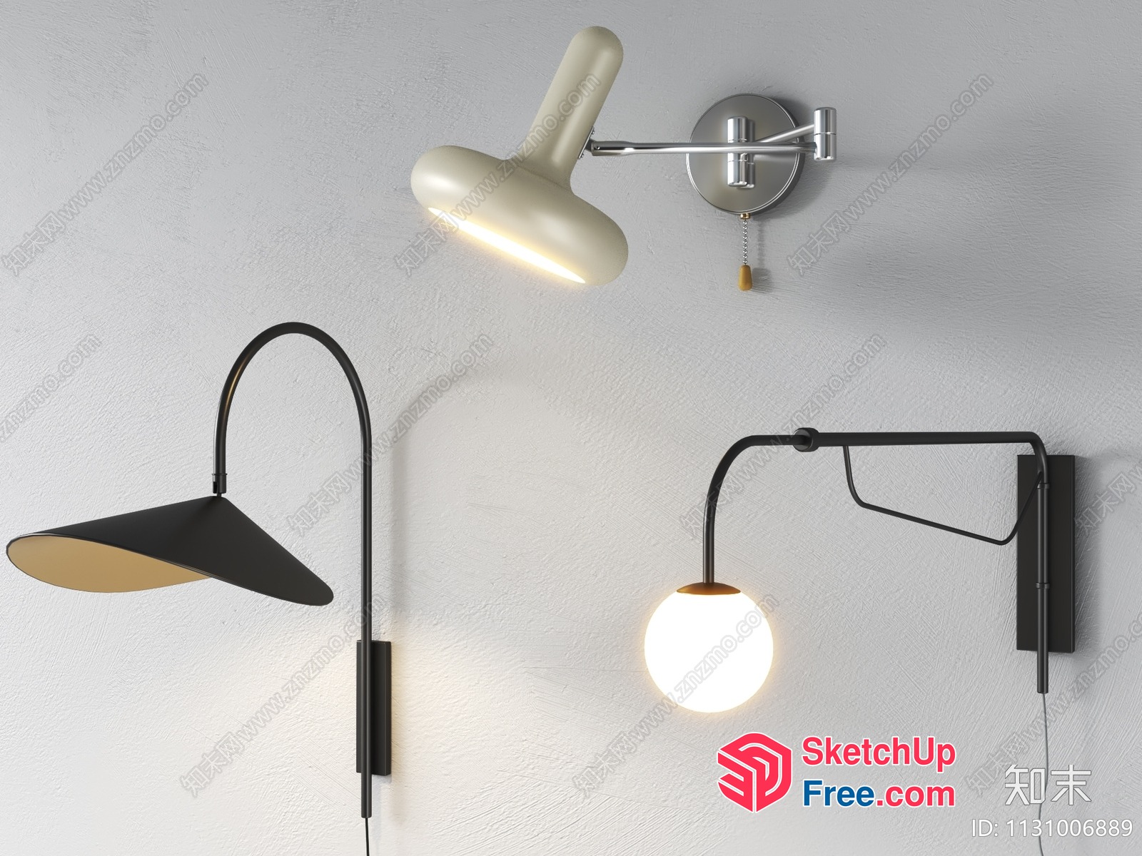 Modern Minimalist Wall Lighting Fixtures 3D SketchUp File