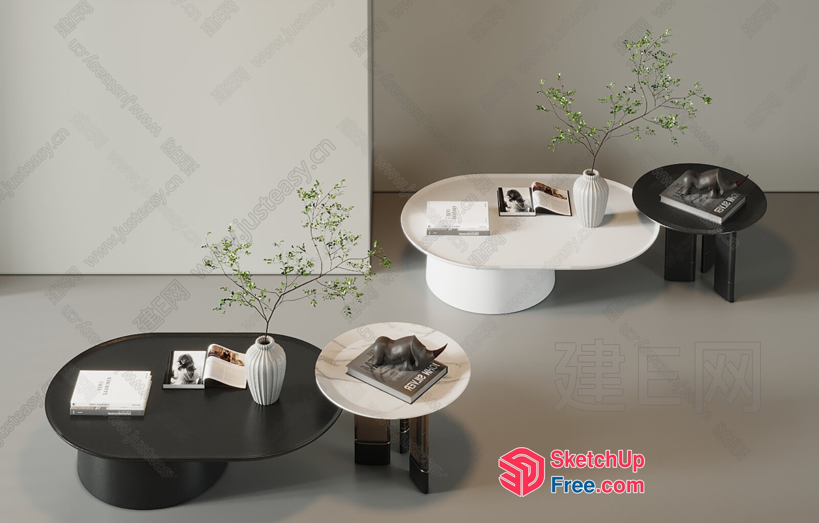 Minimalist Modern Coffee Tables And Side Tables 3D SketchUp File