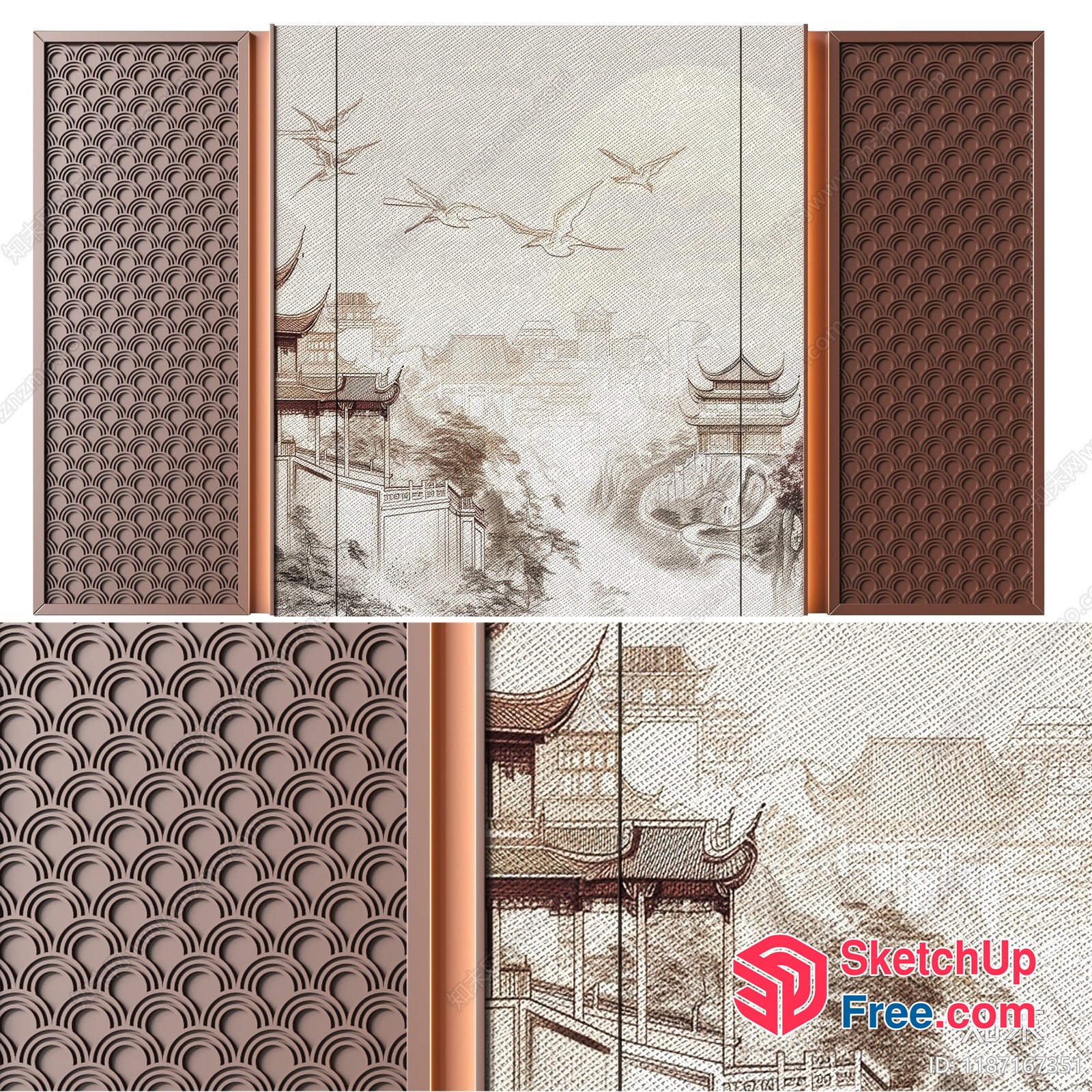 Asian-Inspired Building With Traditional Architecture 3D SketchUp File