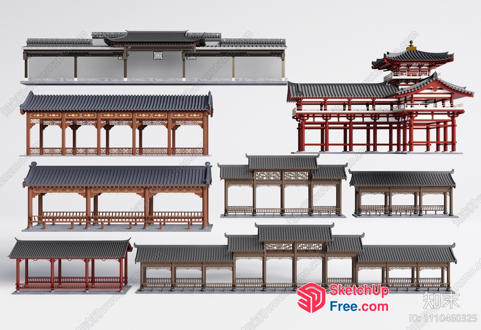 Traditional Asian Building Collection 3D SketchUp File