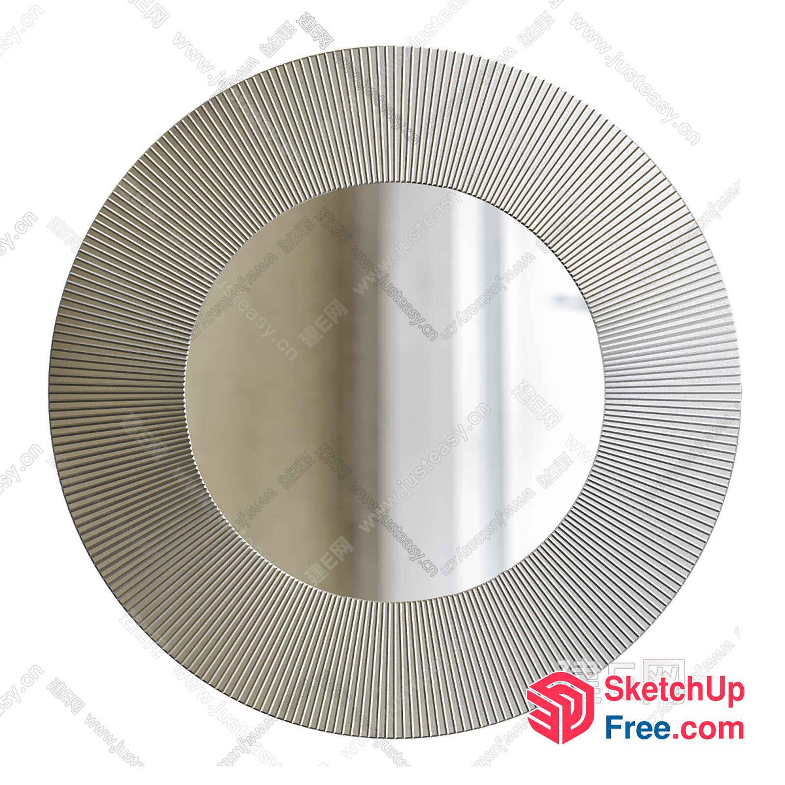 Circular Mirror With Radiating Beaded Frame 3D SketchUp File