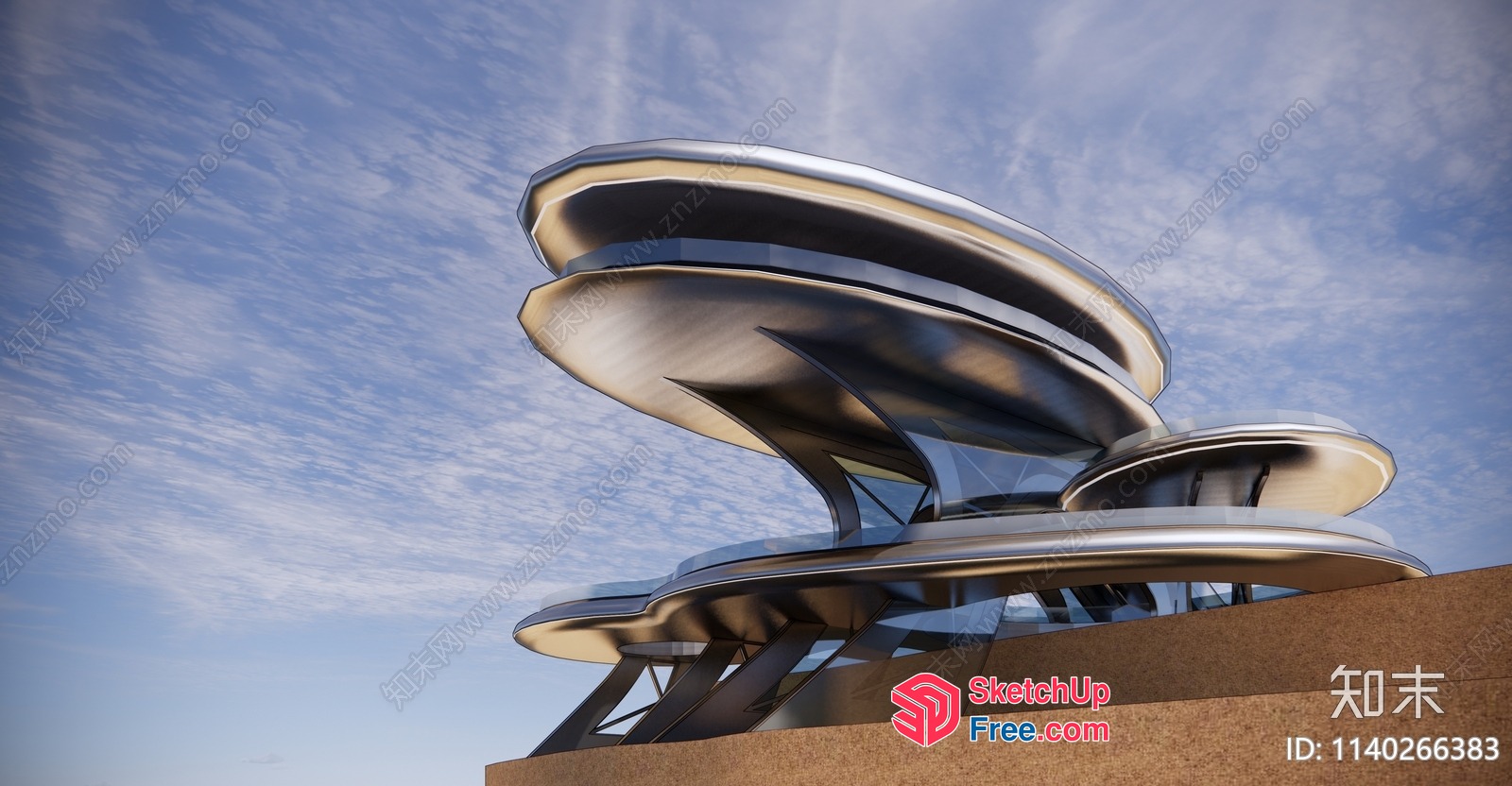 Futuristic Space Capsule-Inspired Building 3D SketchUp File