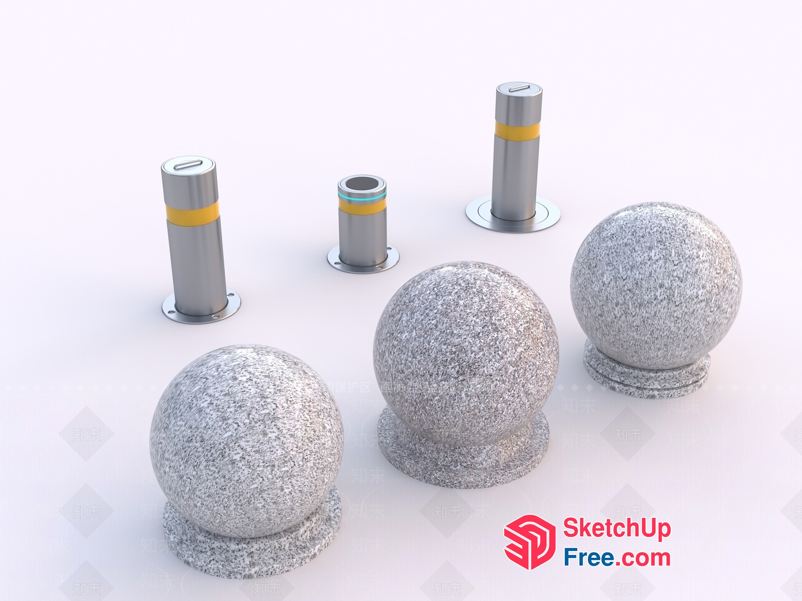 Decorative Pillars And Bollards 3D SketchUp File