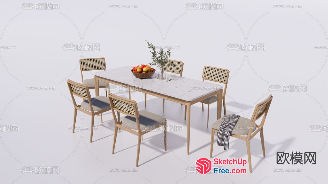 Elegant Dining Room Furniture Set 3D SketchUp File