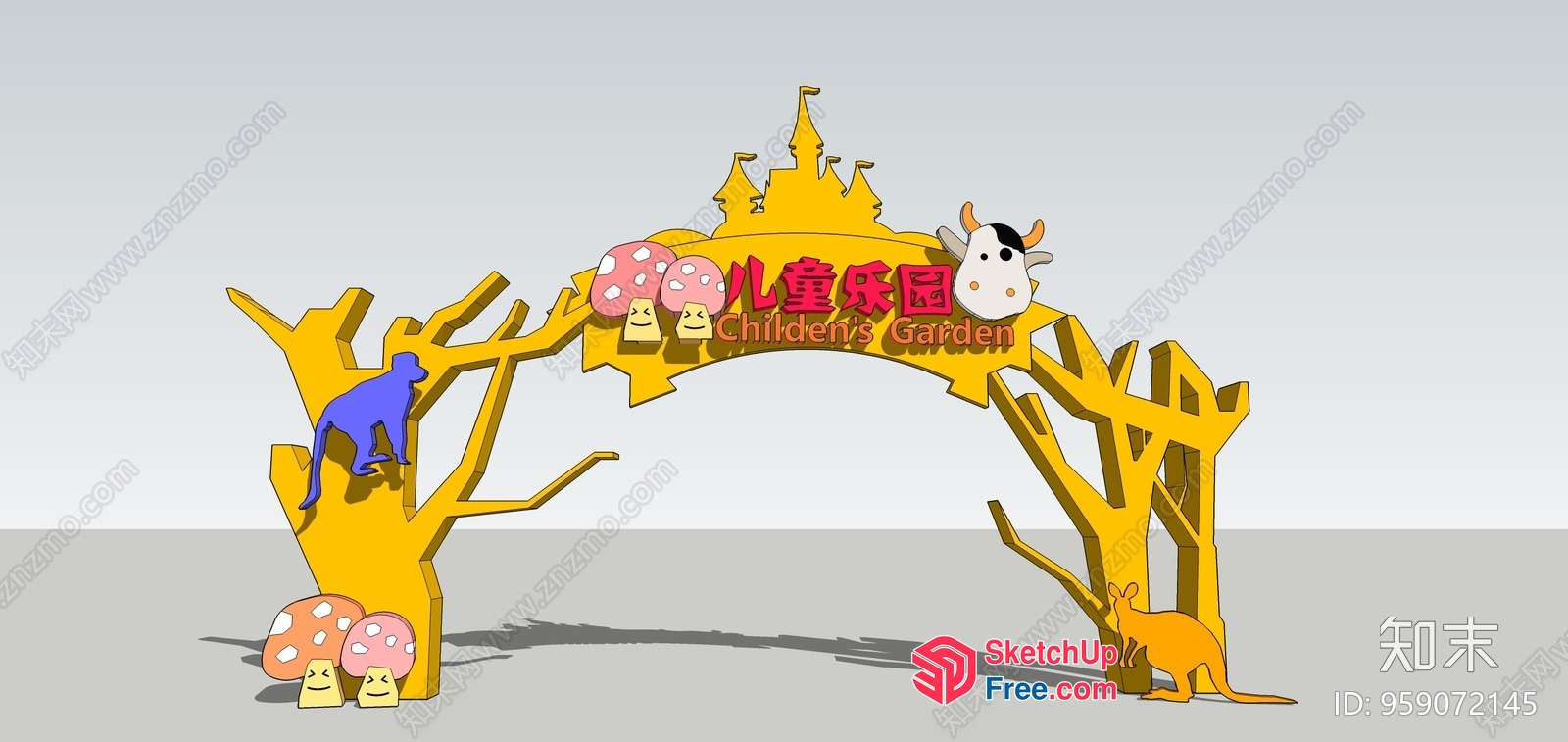 Whimsical Children'S Garden Entrance 3D SketchUp File