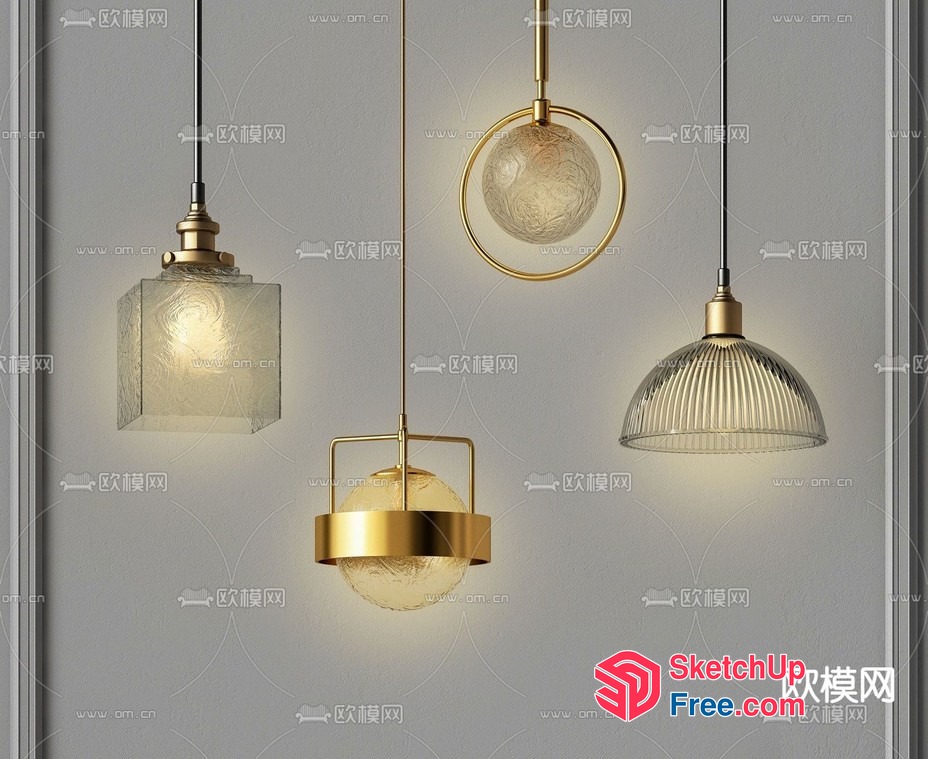 Elegant Hanging Light Fixtures For Modern Interiors 3D SketchUp File