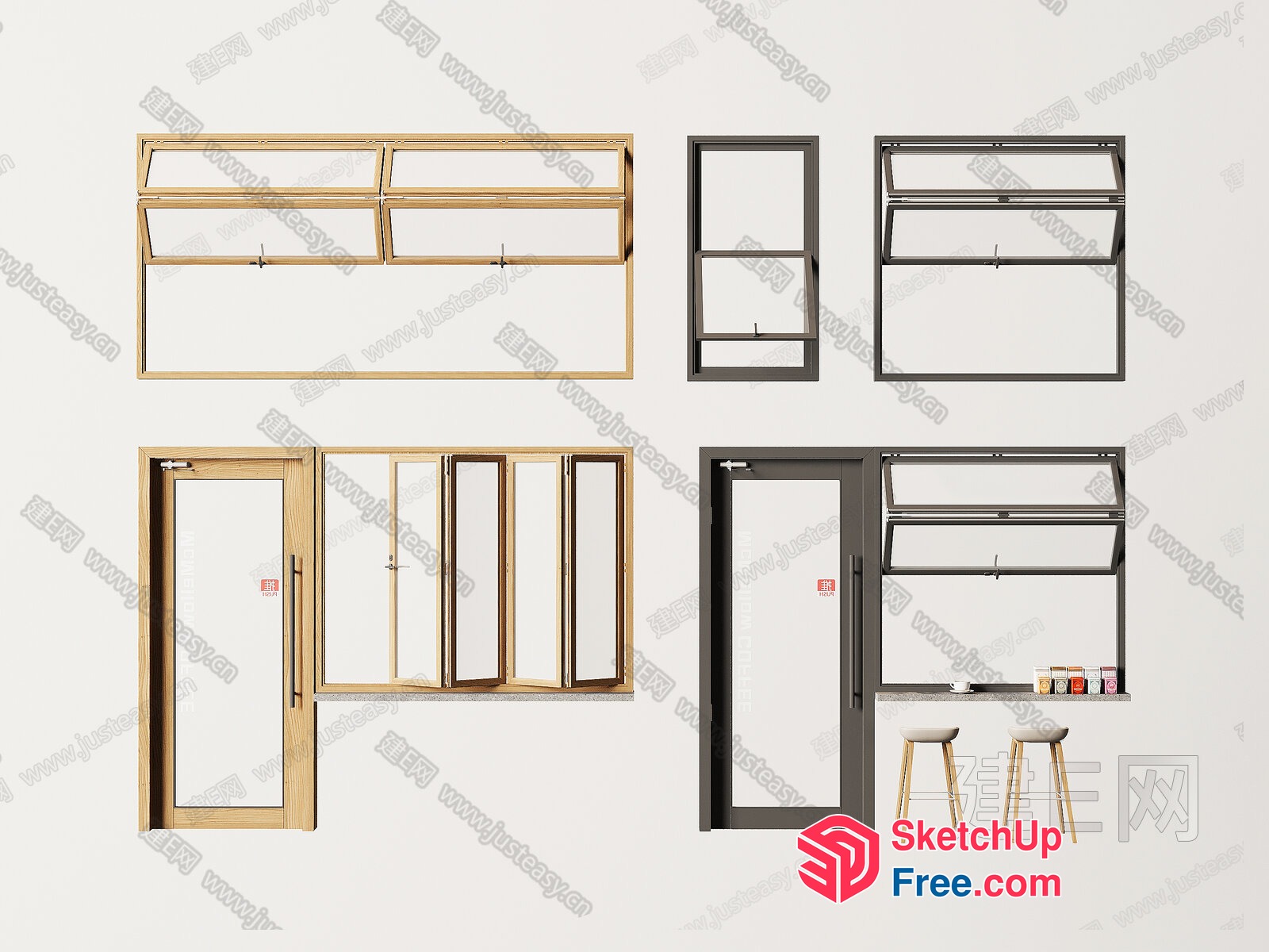Various Window Frames And Doors 3D SketchUp File