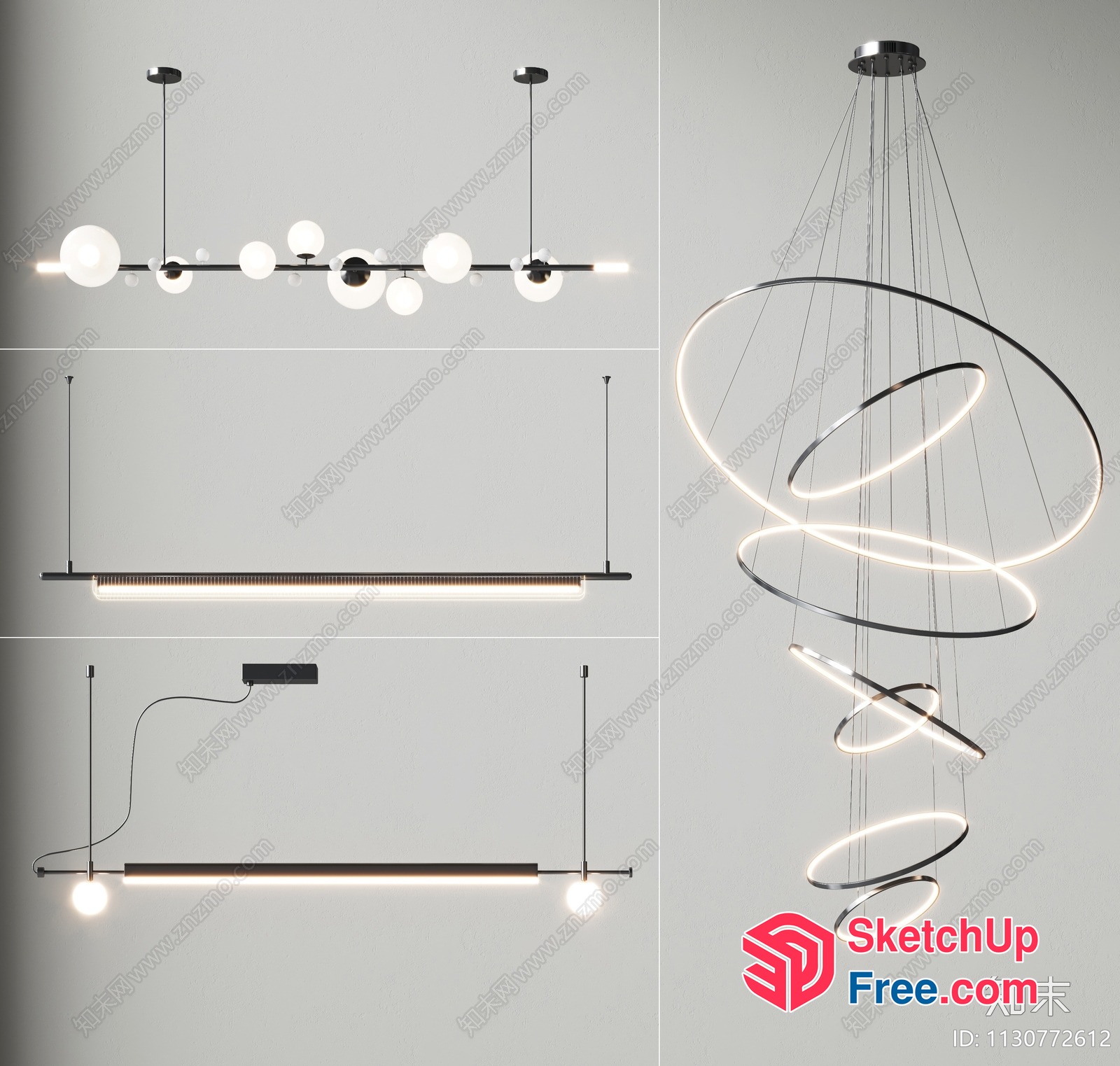Modern Led Lighting Fixtures For Contemporary Spaces 3D SketchUp File