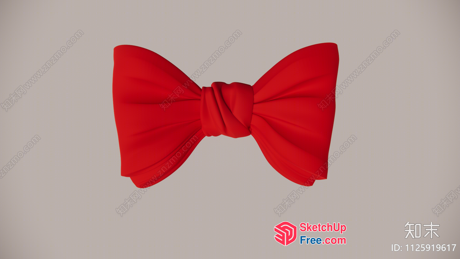 Elegant Red Bowtie 3D SketchUp File