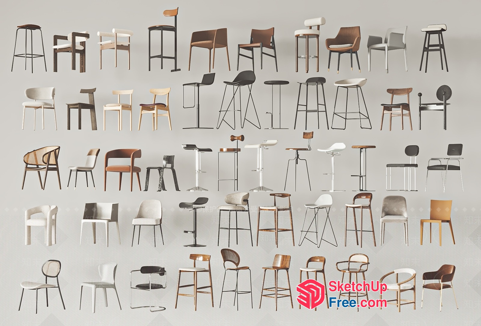 Modern And Traditional Chairs 3D SketchUp File