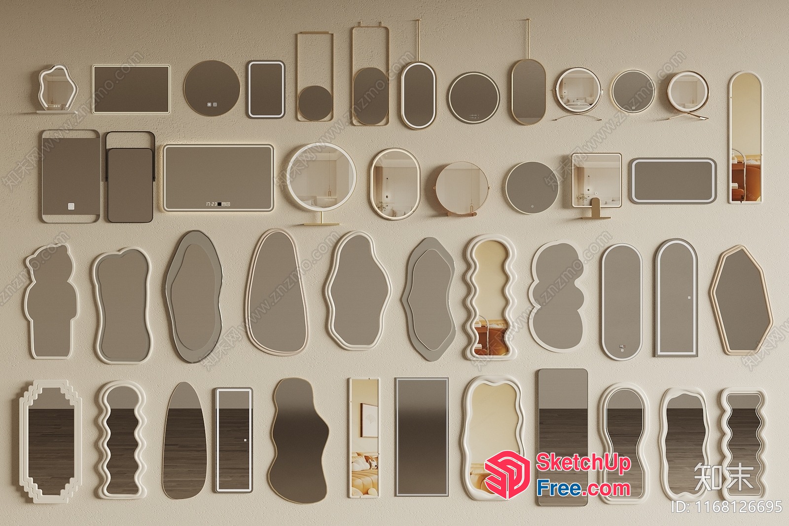 A Collection Of Various Mirrors 3D SketchUp File