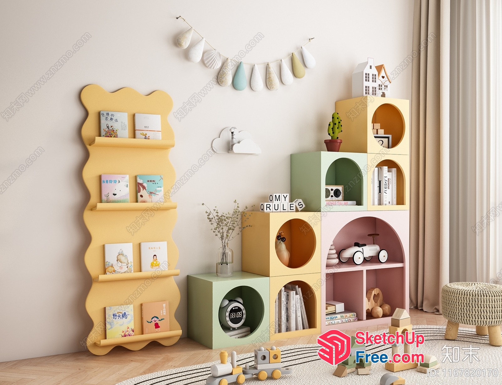 Cozy Pastel-Toned Playroom 3D SketchUp File
